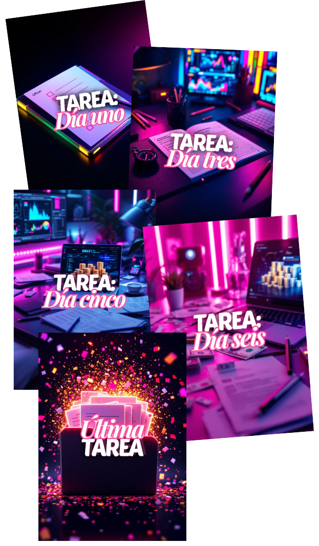 Collage de las tareas diarias del Kit Viralízate y Vende